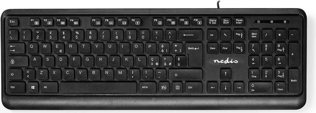 Nedis KBMU200BKUS Tastatur USB QWERTY US International Schwarz (KBMU200BKUS)