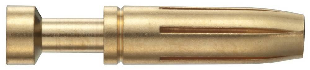 Eine zylindrische Messingpatronenhülse mit sichtbaren Schlitzen, höchstwahrscheinlich Teil einer mechanischen oder elektronischen Komponente.