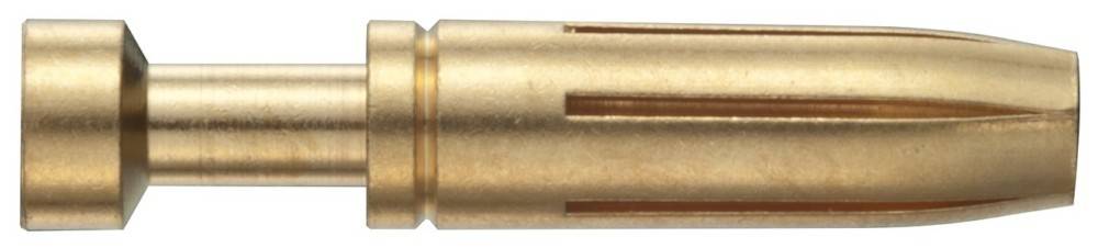 Ein Nahaufnahmebild eines zylindrischen Metallobjekts, das einem Patronenhülsengehäuse ähnelt, mit sichtbaren Rillen an der Seite, in horizontaler Position.