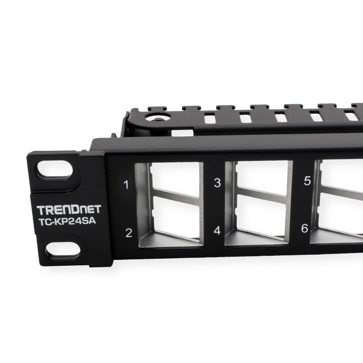 TRENDnet TC-KP24SA 24 Port Patch Panel, für Keystones, gewinkelt 1U