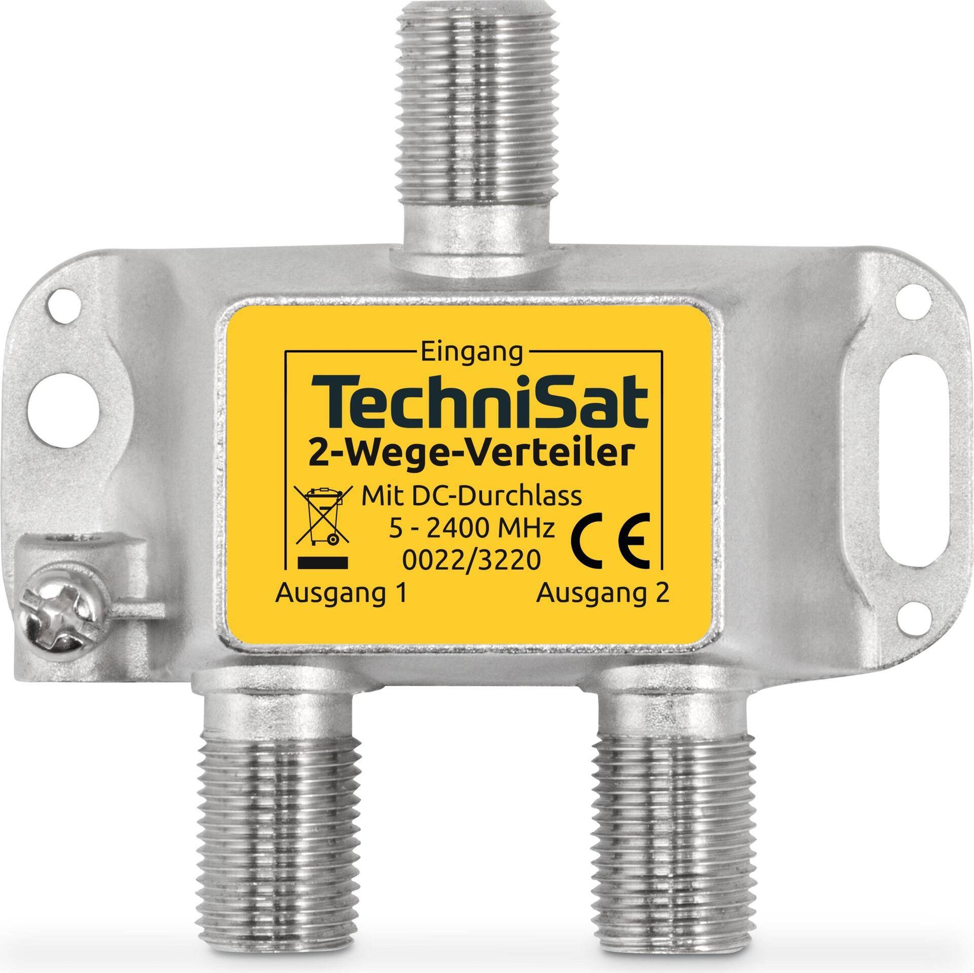 TechniSat 2-Wege-Verteiler - RF-Splitter - Silber - x 1.7 x 5.4 cm - 41 g - silb