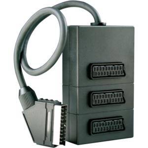 Schwaiger Scart-Verteiler 3-fach Schwarz