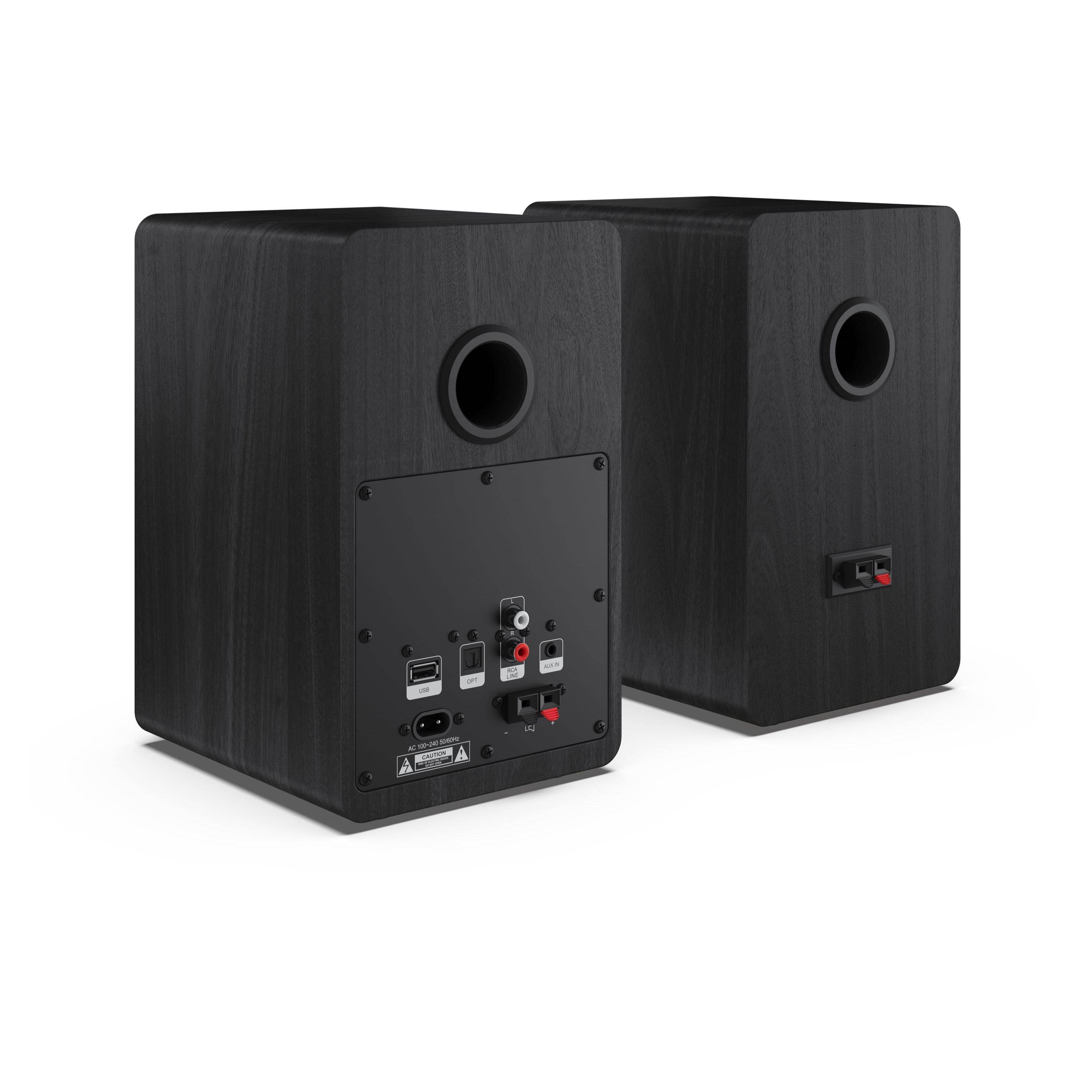SHARP CP-SS30(BK) – Regallautsprecher (60W RMS, 2-Wege-Aktivboxen) mit Bluetooth 5.0 – USB, AUX- & optischer Eingang