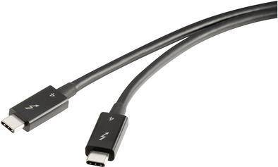 Renkforce Thunderbolt™-Kabel Thunderbolt™ 4 Thunderbolt™ (USB-C®) Stecker, Thunderbolt™ (USB-C®) Stecker 0.80 m Schwarz