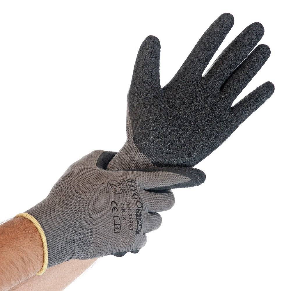Feinstrickhandschuhe Skill, Latex-Beschichtung, 11/XXL, grau-schwarz, L: 27cm