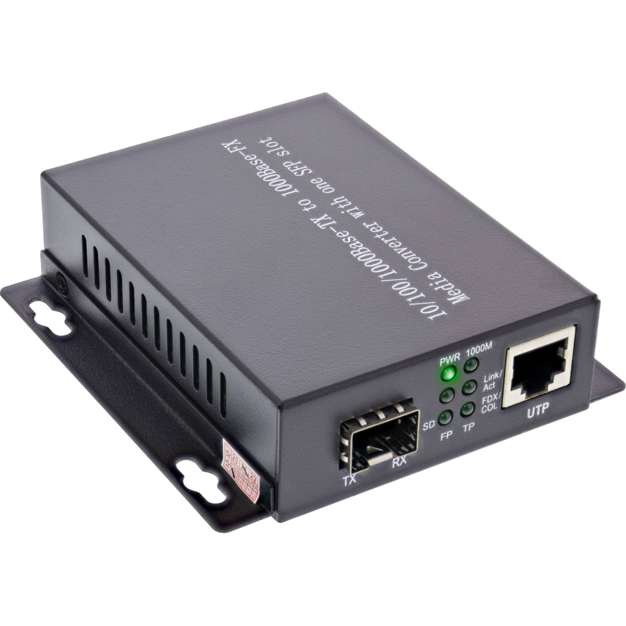 INLINE - Netzwerk Media Konverter 10/100/1000Mb/s TP zu SFP LWL - SM - 20km