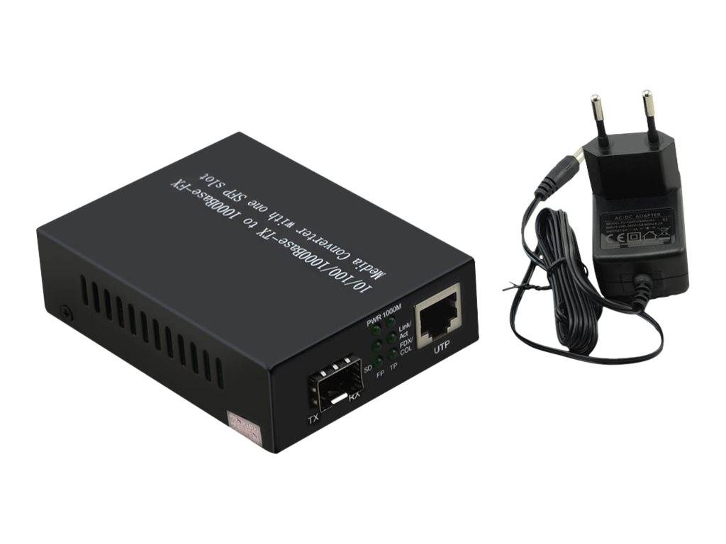 INLINE - Netzwerk Media Konverter 10/100/1000Mb/s TP zu SFP LWL - SM - 20km