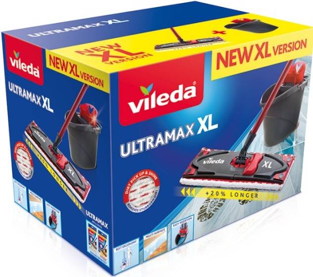 Vileda Ultramax XL Box Mopp Trocken&Nass Mikrofaser Schwarz