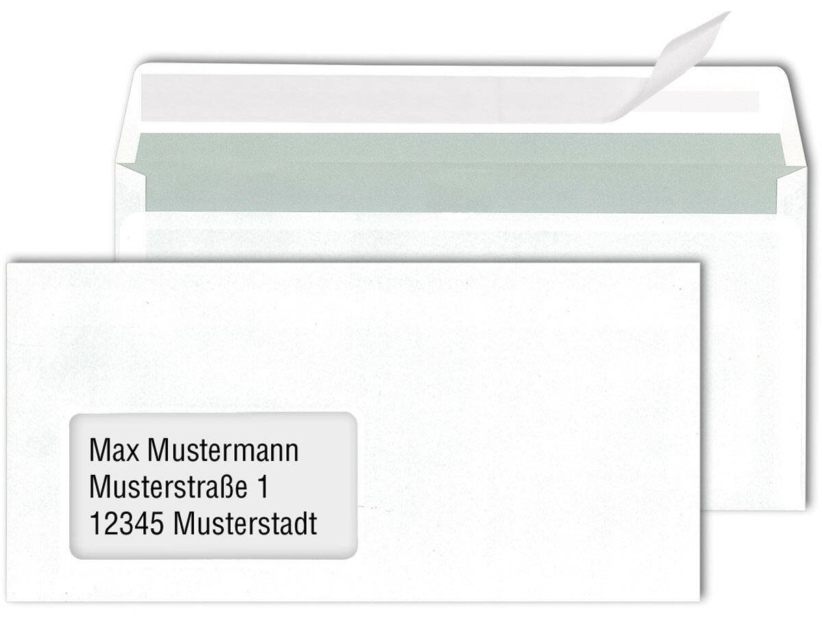 MAILmedia Briefumschläge DIN lang mit Fenster haftklebend 30005738