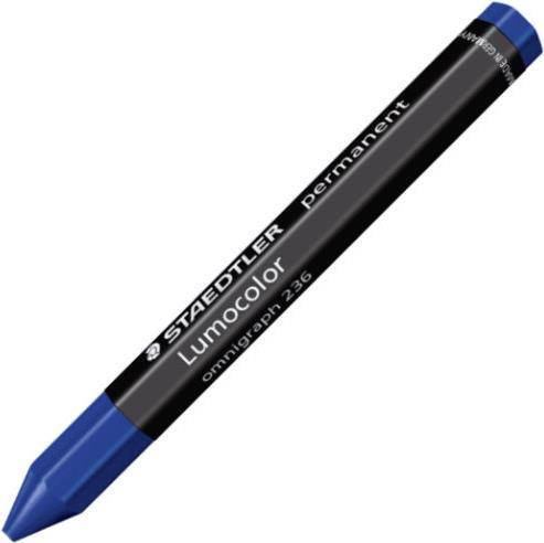 STAEDTLER Signierkreide Lumocolor permanent omnigraph, blau Universalkreide, wasserfest, auch für nasses Holz,