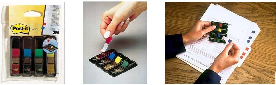 3M Post-it Index Mini Design Spender, 4 Farben a 35 Stück (683-4)