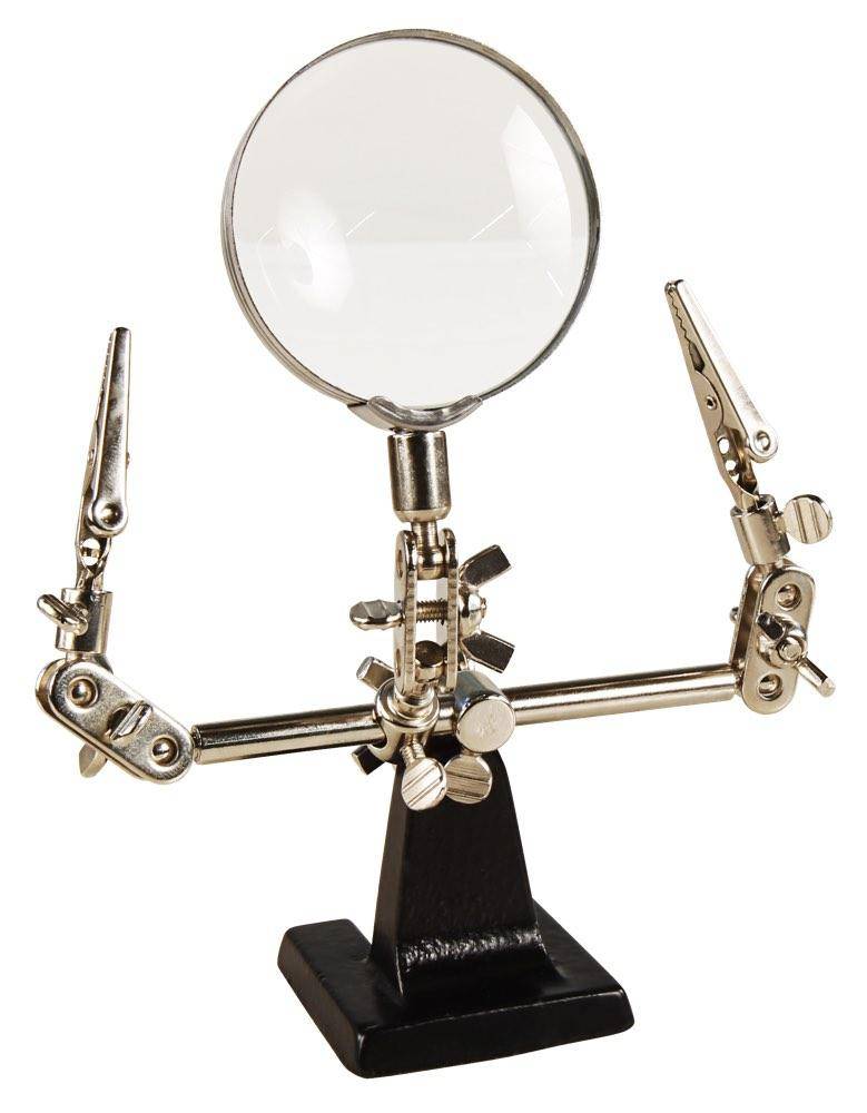 Dritte Hand mit Echtglas Lupe