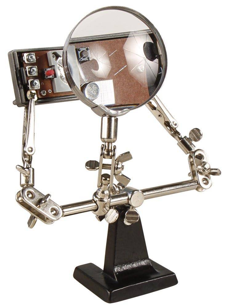 Dritte Hand mit Echtglas Lupe