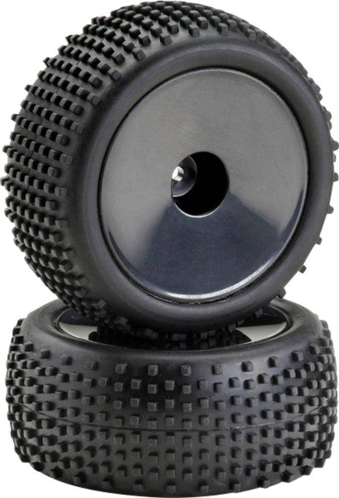 Absima 1:10 Buggy Kompletträder Pin line Disk Schwarz 1 Paar (2500012)