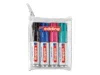 edding mini 0.5 - Marker - permanent - Schwarz, Blau, Türkis, Karminrot - 1.5-3 mm (Packung mit 4)