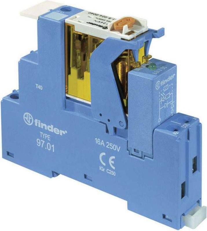 Finder Koppel-Relais mit 2 Wechslern 8 A, Schraubklemmenfassung 4C.02.8.024.0060 2 Wechsler 8 A (4C.02.8.024.0060)