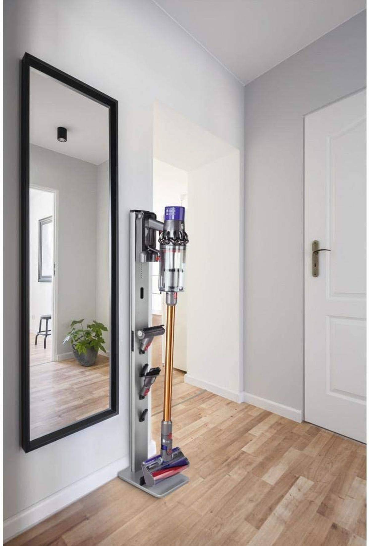 Xavax Standfuß-Organizer für Akkustaubsauger Silber, (110235)