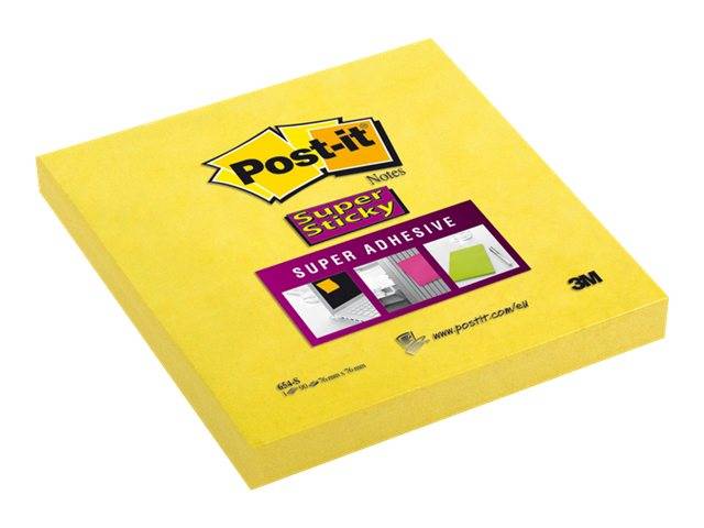 3M - Post-it Super Sticky 654-S6 - Notizen - 76 x 76 mm - 540 Blatt (6 x 90)