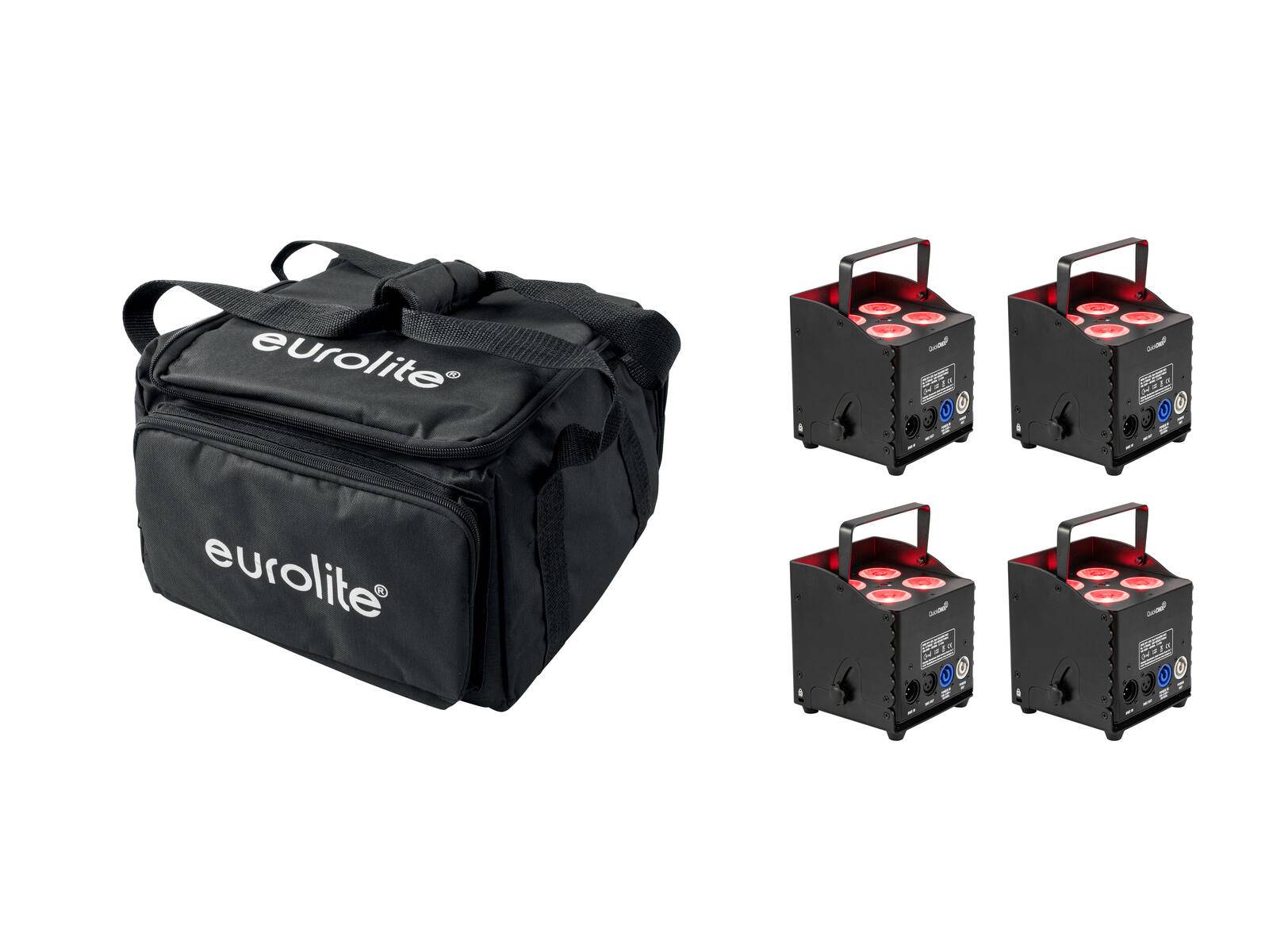 EUROLITE Set 4x AKKU UP-4 QCL Spot QuickDMX MK2 + Soft-Bag