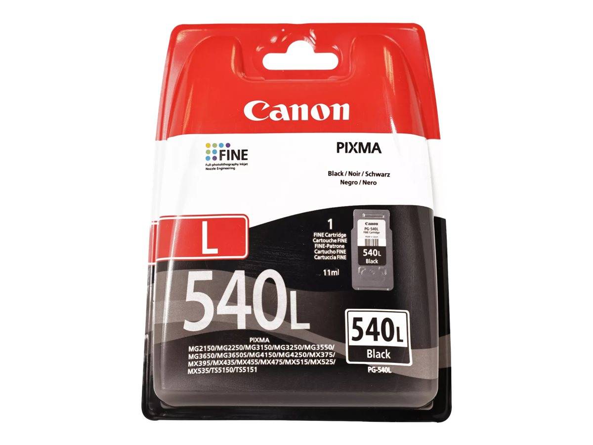 Canon PIXMA 540L schwarze Tintenpatrone, gekennzeichnet als „Black / Noir / Schwarz / Negro / Nero