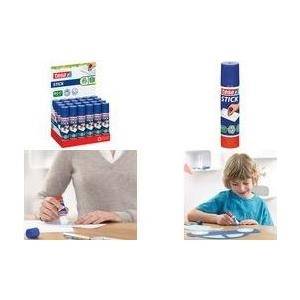 tesa ecoLogo Stick Klebestift, Inhalt: 10 g, Thekendisplay lösungsmittelfrei, 100% recycelter Kunststoff, 65% bio-