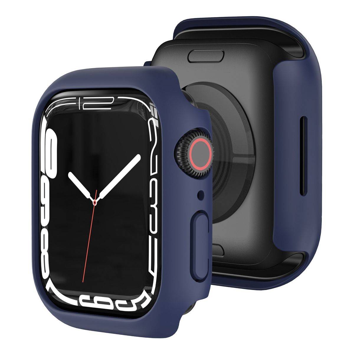 Für Apple Watch Serie 9 8 7 45mm Schock TPU Silikon Hülle Dunkel Blau