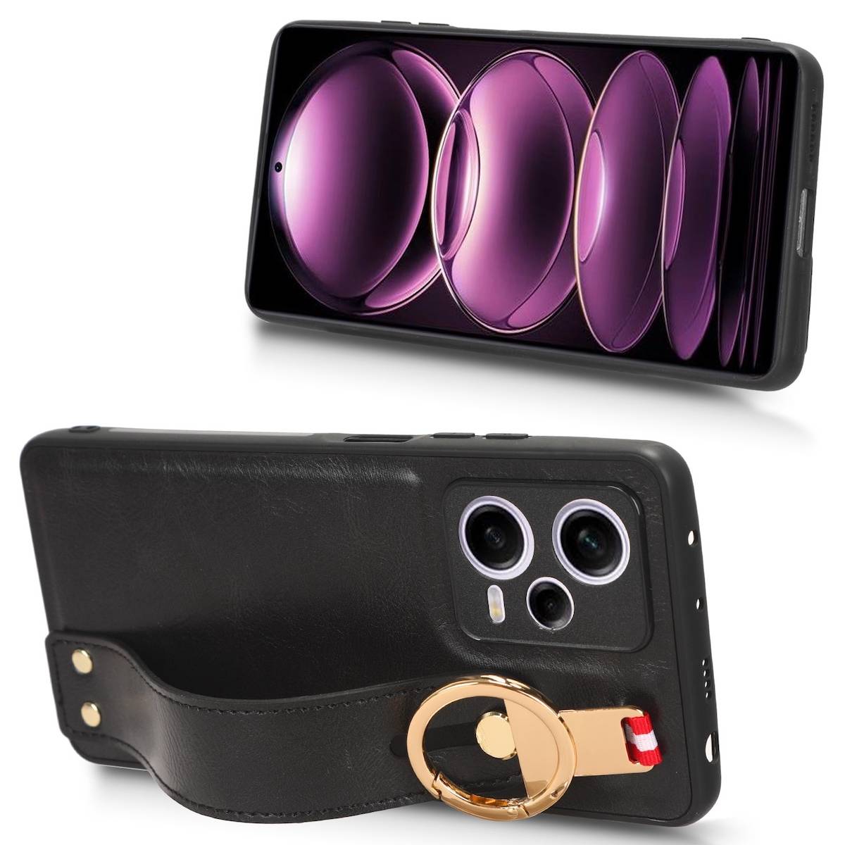 Für Xiaomi Redmi Note 12 Pro 5G Handy Hülle mit Armband / Ringhalter