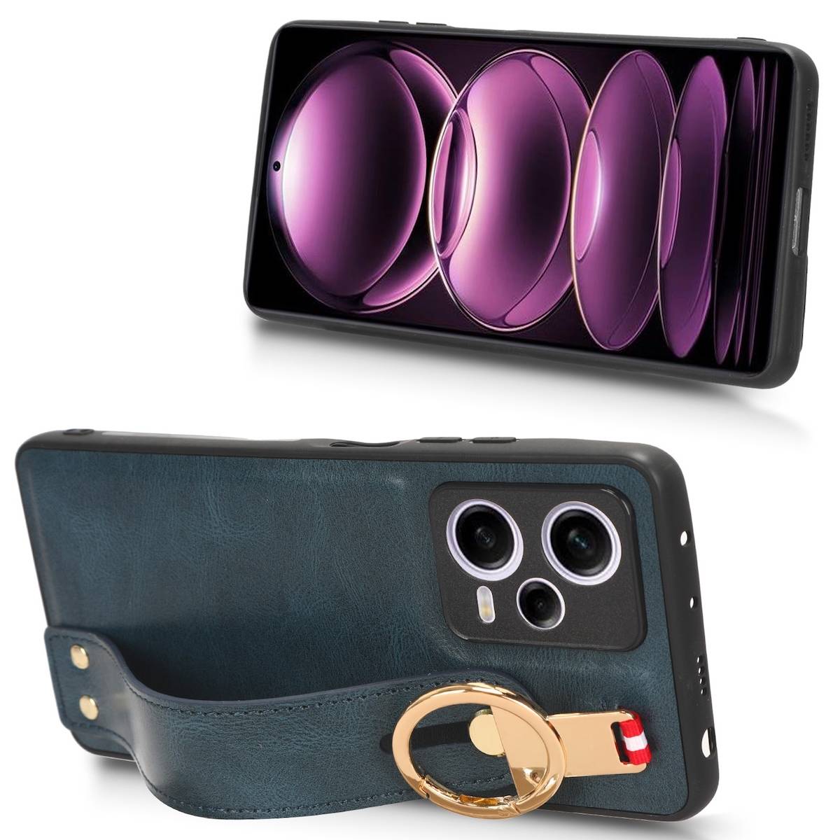 Für Xiaomi Redmi Note 12 Pro 5G Handy Hülle mit Armband / Ringhalter