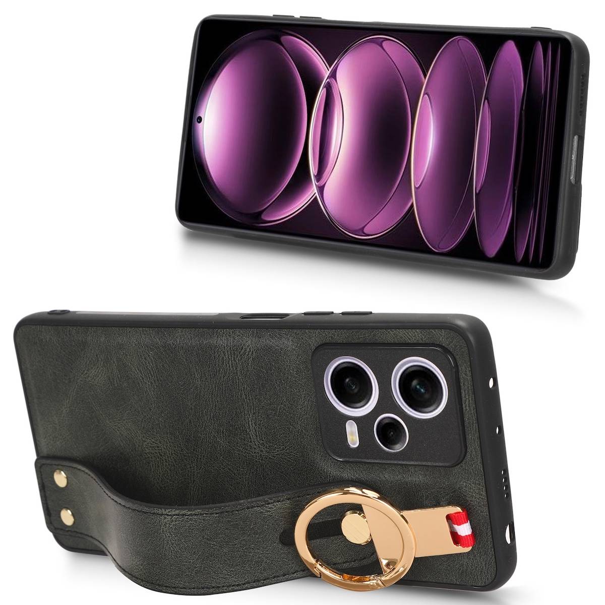 Für Xiaomi Redmi Note 12 Pro 5G Handy Hülle mit Armband / Ringhalter