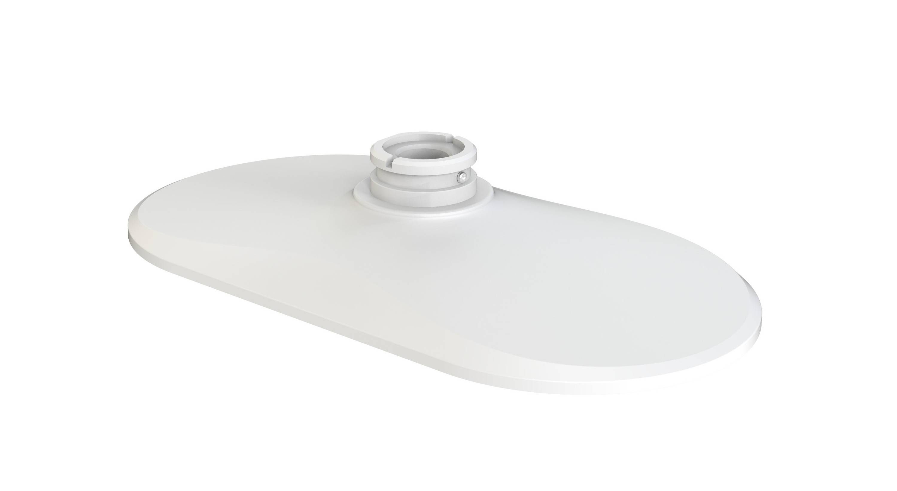 Eine weiße Deckenleuchte mit einer kreisförmigen Basis.