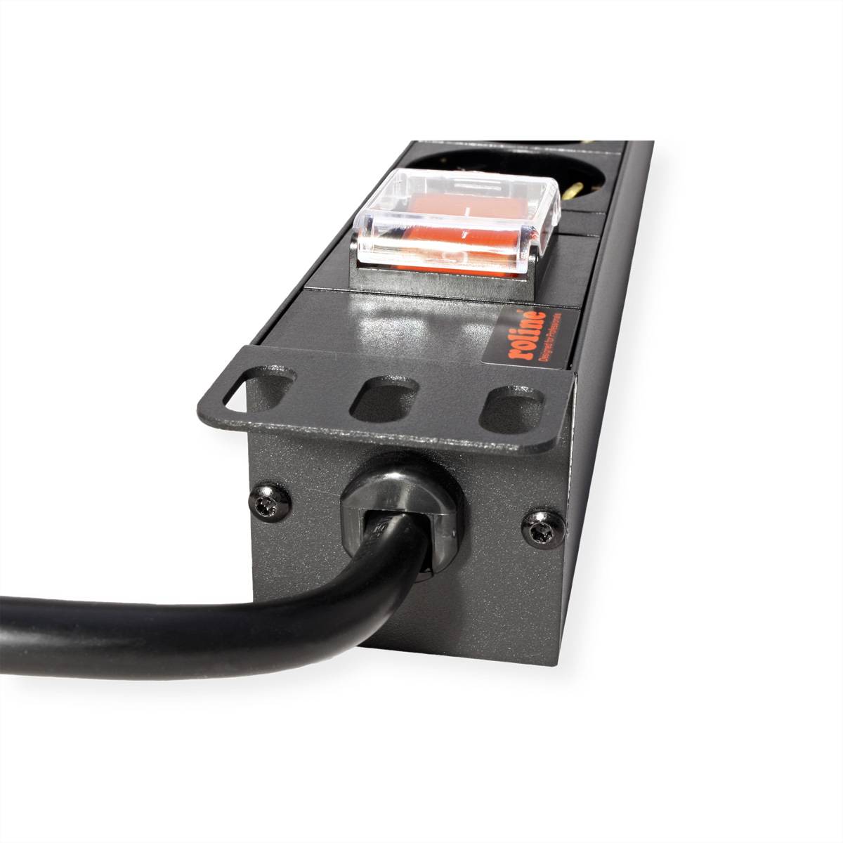 ROLINE 19-Zoll-Steckdosenleiste 8fach, mit Ein-/Aus-Schalter, schwarz, 2 m