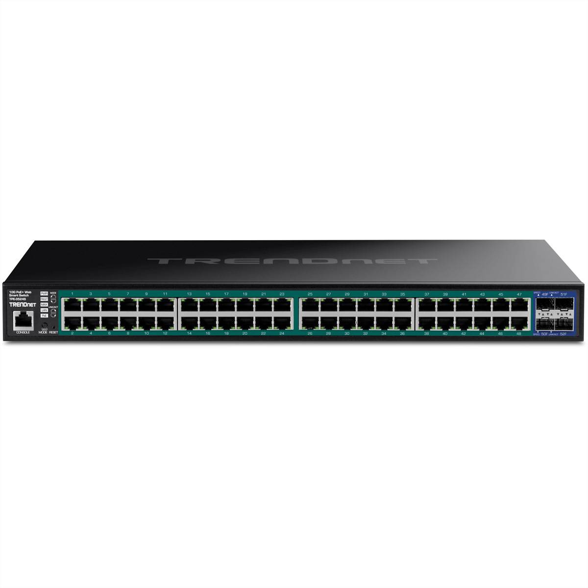 TRENDnet TPE-3524S - Switch - 52 Ports, Web - L2+ - Smart - 48 x 10/100/1000 (PoE+)
