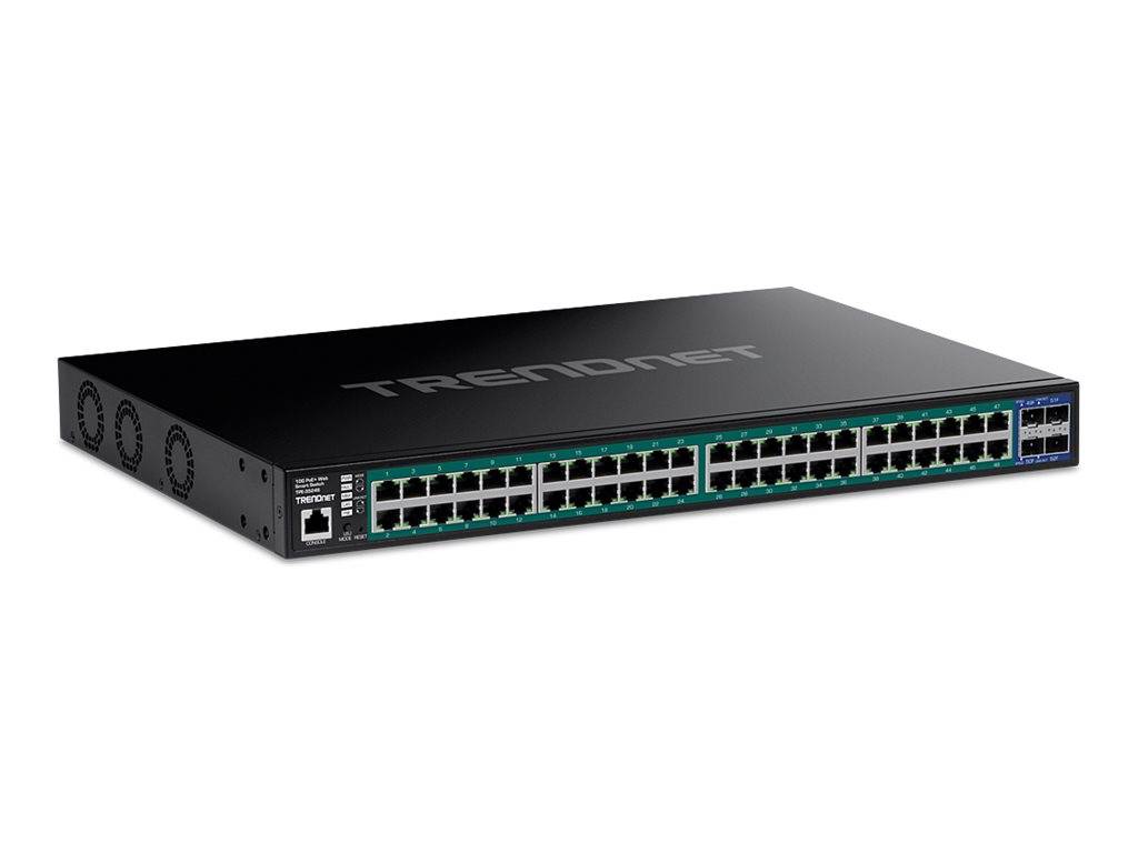 TRENDnet TPE-3524S - Switch - 52 Ports, Web - L2+ - Smart - 48 x 10/100/1000 (PoE+)