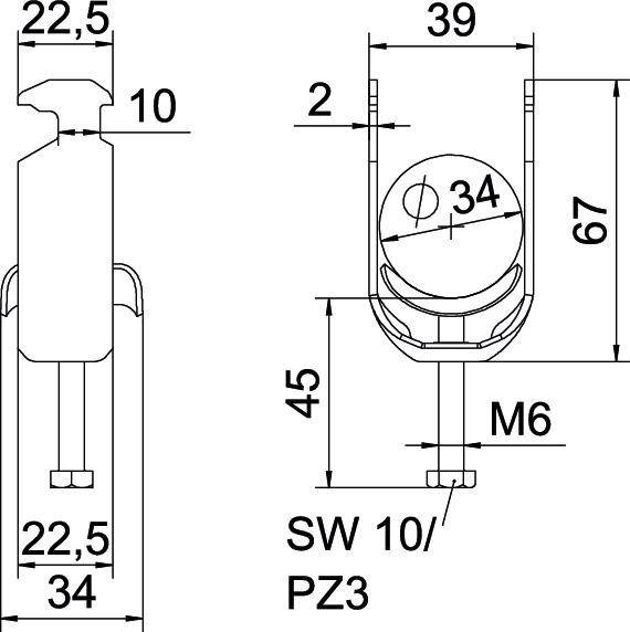 OBO Bettermann Bügelschelle BS-H1-M-34 FT