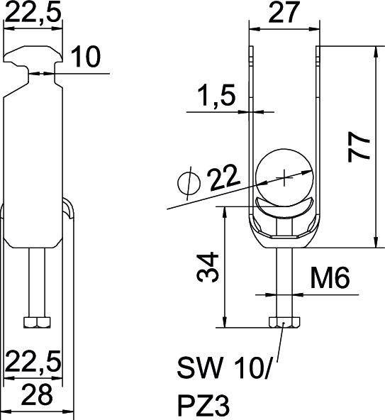 OBO Bettermann Bügelschelle BS-H2-M-22 FT