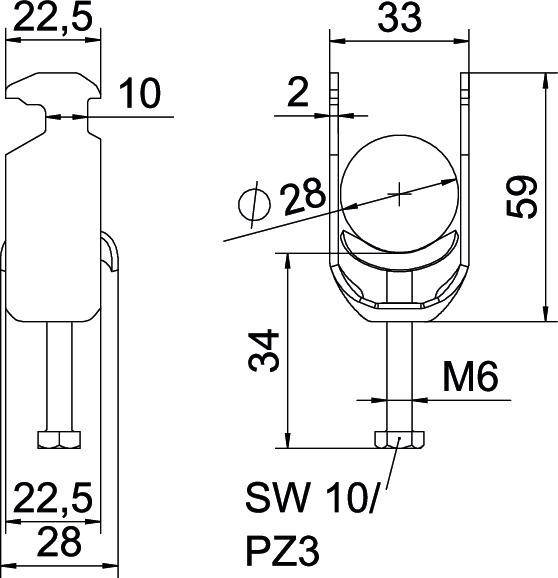 OBO Bettermann Bügelschelle BS-H2-M-28 FT