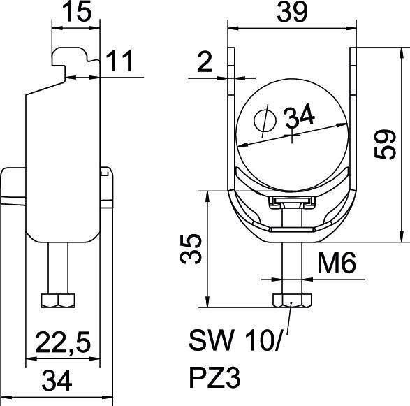 OBO Bettermann Bügelschelle BS-N1-K-34 FT
