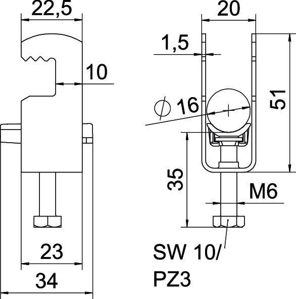 OBO Bettermann Bügelschelle BS-F1-K-16 FT