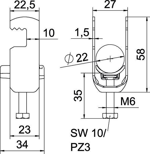 OBO Bettermann Bügelschelle BS-F1-K-22 FT