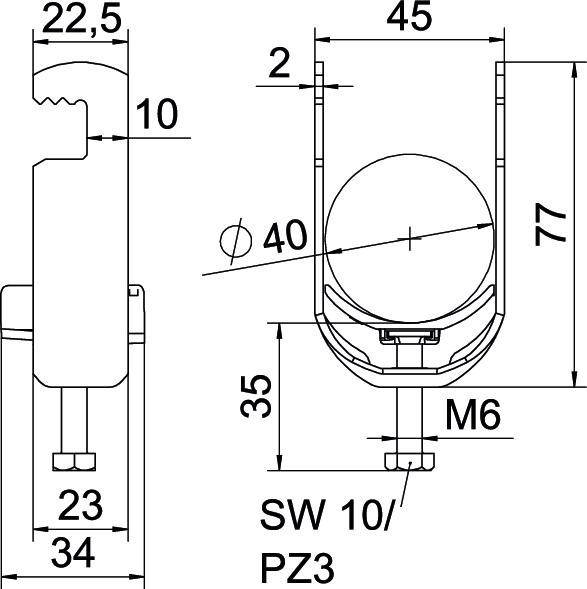 100 Stk. OBO Bettermann Bügelschelle BS-F1-K-40 FT
