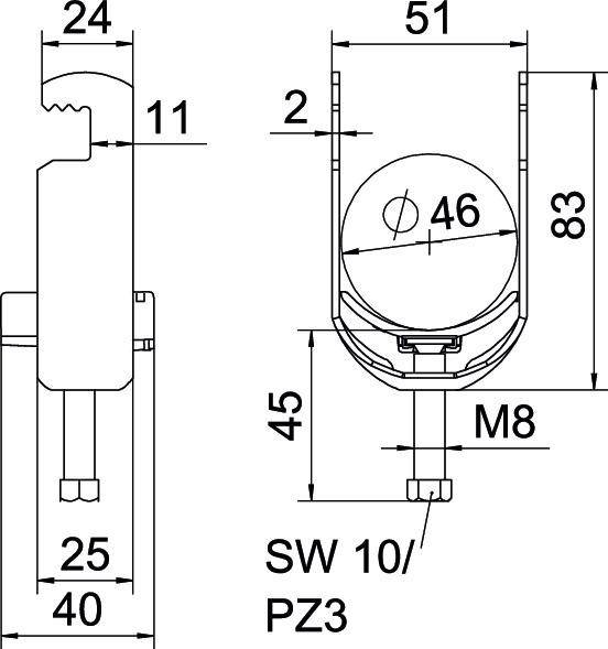 OBO Bettermann Bügelschelle BS-F1-K-46 FT