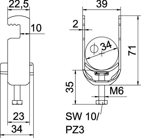 100 Stk. OBO Bettermann Bügelschelle BS-F1-K-52 FT
