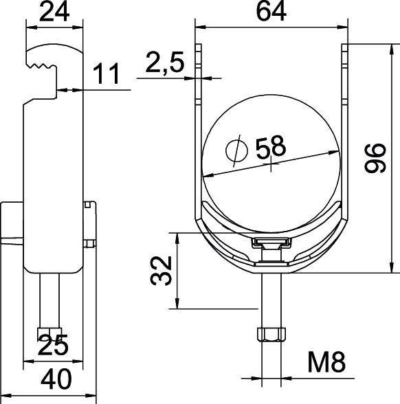 50 Stk. OBO Bettermann Bügelschelle BS-F1-K-58 FT
