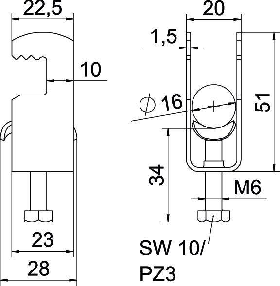 100 Stk. OBO Bettermann Bügelschelle BS-F1-M-16 FT
