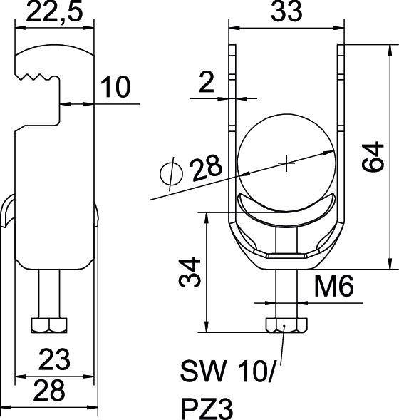 100 Stk. OBO Bettermann Bügelschelle BS-F1-M-28 FT