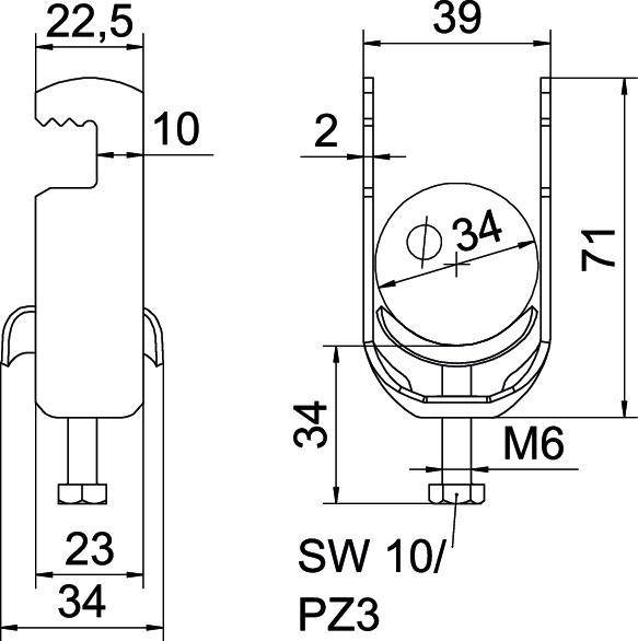 OBO Bettermann Bügelschelle BS-F1-M-34 FT