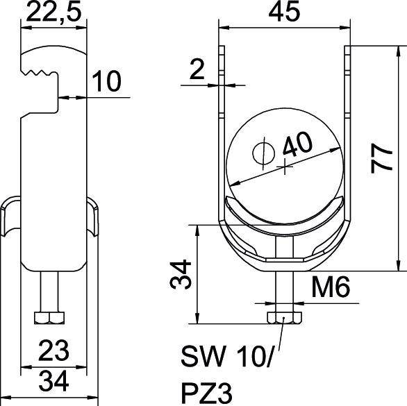 100 Stk. OBO Bettermann Bügelschelle BS-F1-M-40 A2