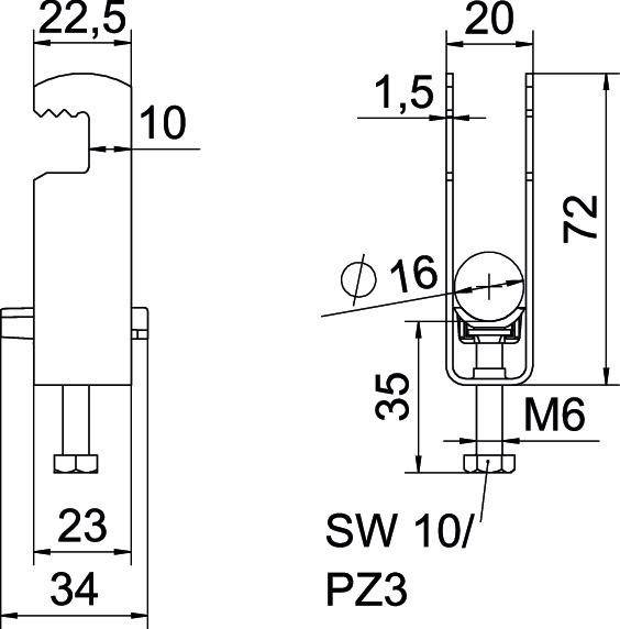 OBO Bettermann Bügelschelle BS-F2-K-16 FT