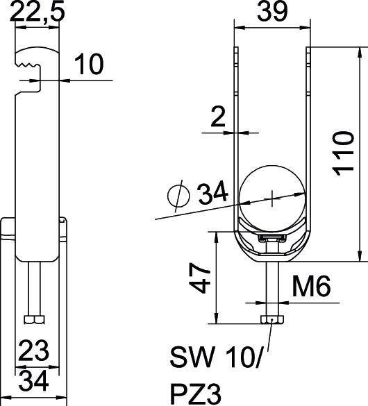 50 Stk. OBO Bettermann Bügelschelle BS-F2-K-34 FT