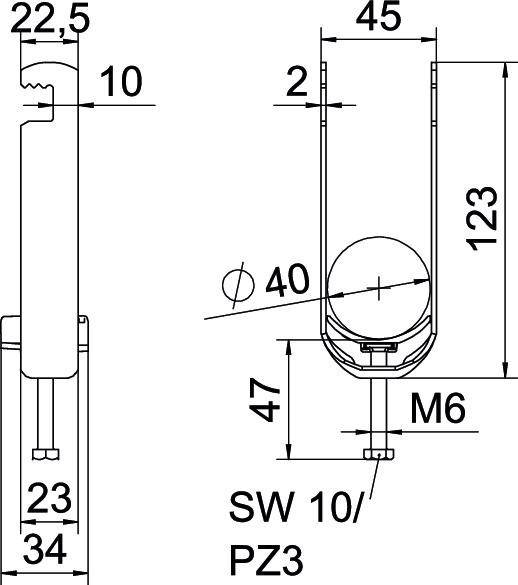 50 Stk. OBO Bettermann Bügelschelle BS-F2-K-40 FT